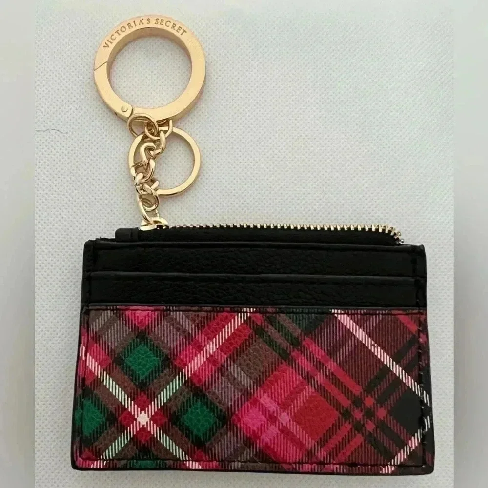 Victorias Secret |  Bright Tartan The Victoria Card Case Key Chain.​ - Picture 6 of 9